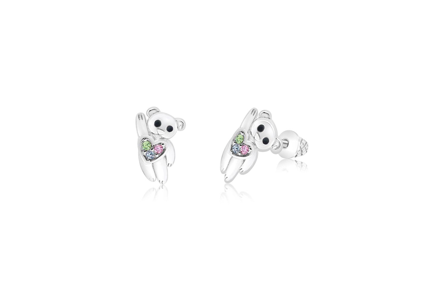 Kids Hypoallergenic Bear Screwback Stud Earrings