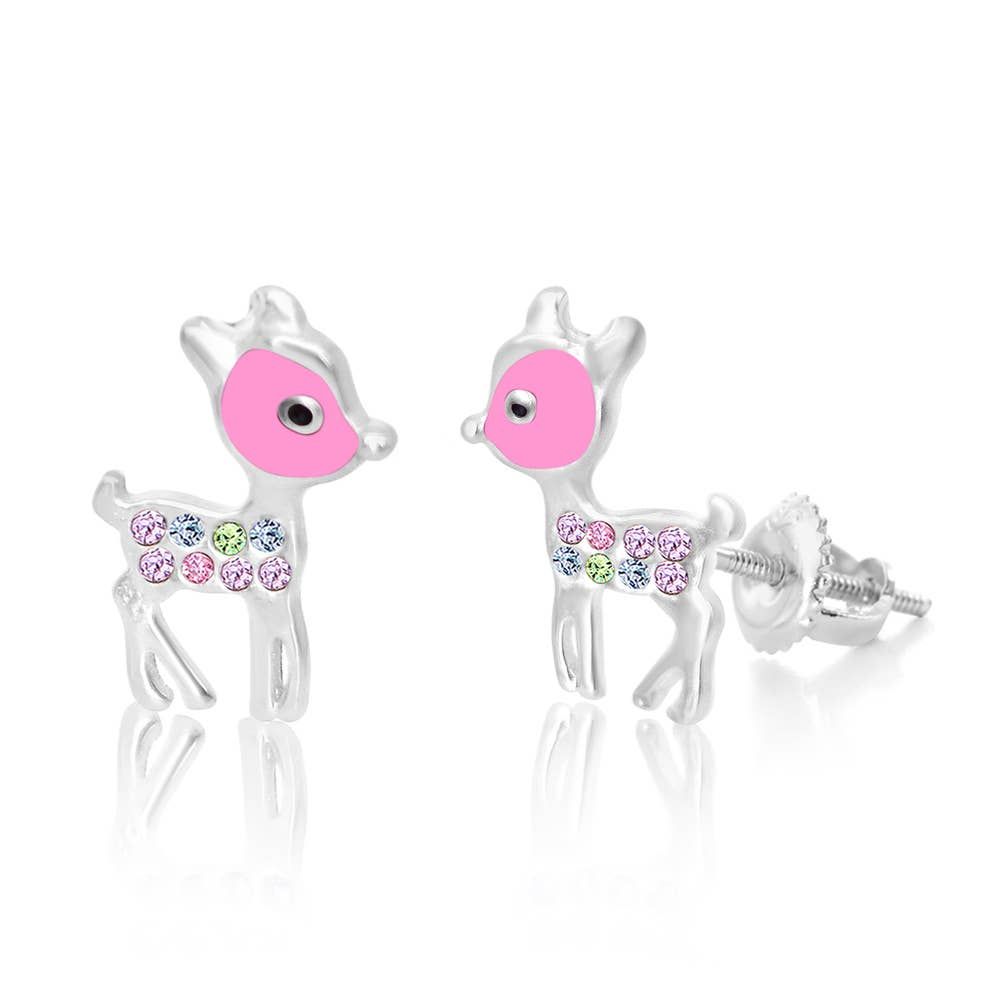 Kids' Hypoallergenic Deer Screwback Earrings