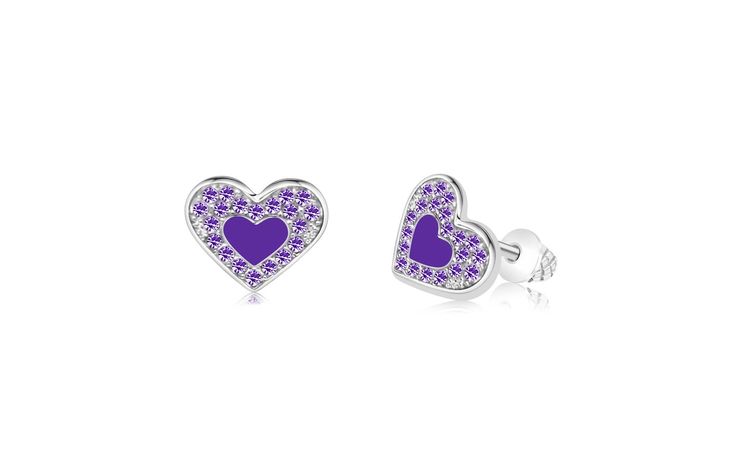Children's Hypoallergenic Heart Stud Earrings
