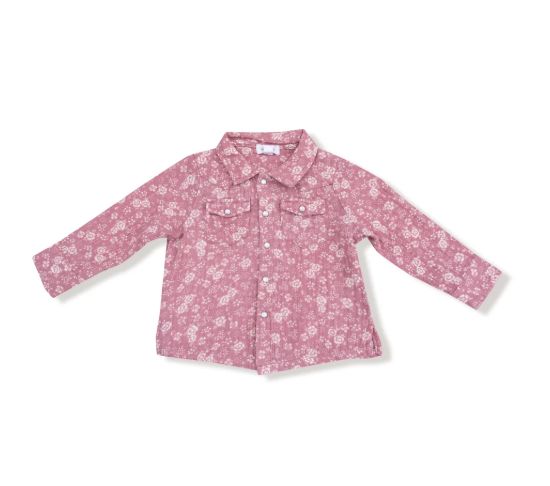 Angel Dear Floral Snap Shirt- Pink