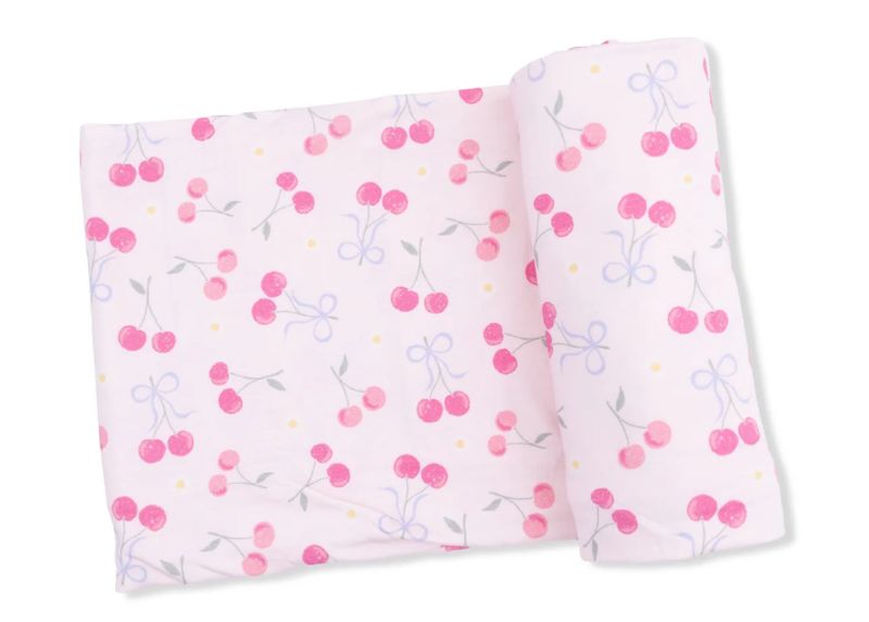 Angel Dear Bow Cherries Swaddle Blanket