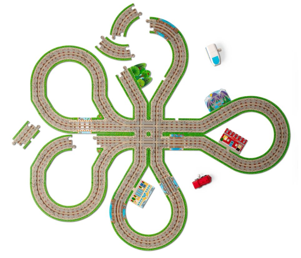 Melissa &amp; Doug Railroad Tracks Floor Puzzle