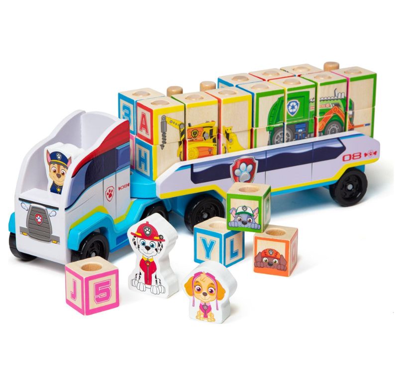 Melissa &amp; Doug Paw Patrol Wooden ABC Block Truck