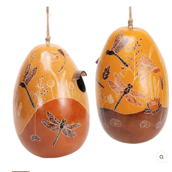 Gourd Birdhouse, Selection: Dragonfly Doodle
