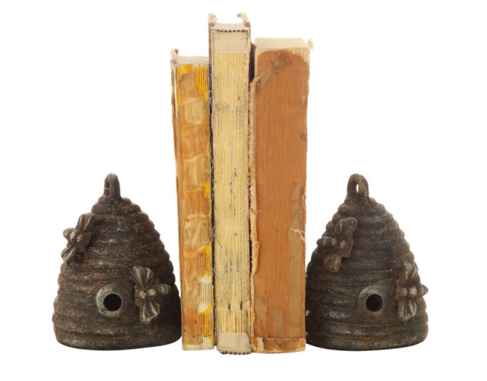 Cast Iron Beehive Bookends