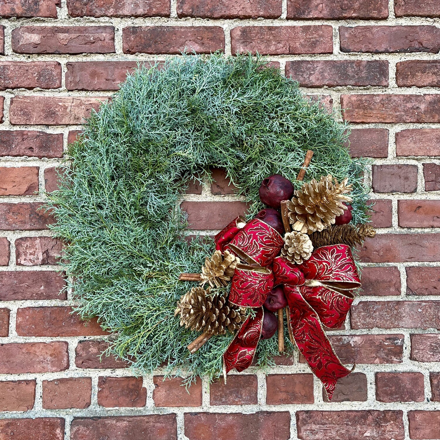 Holiday Cypress or Cedar Wreath Decorated
