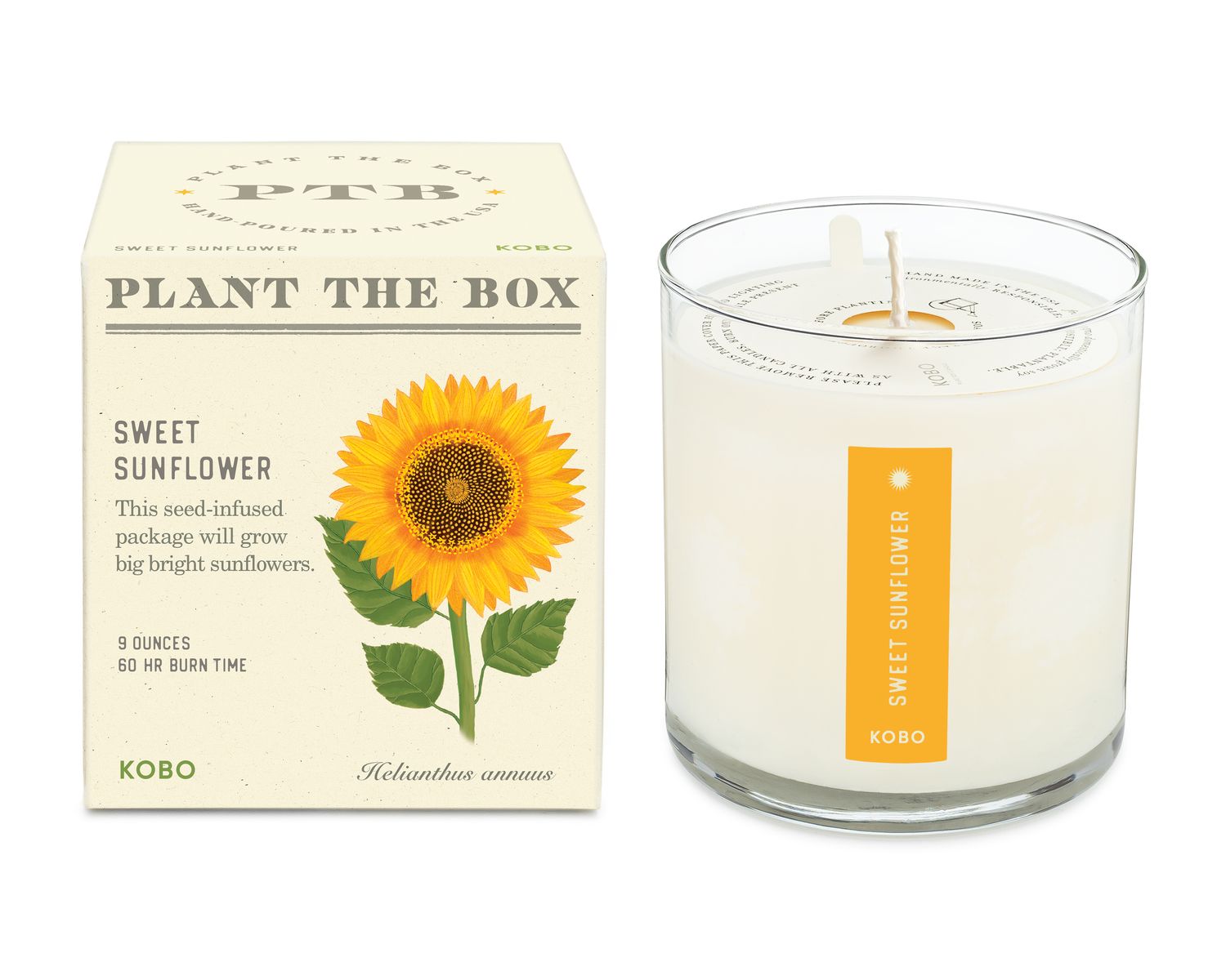Plant the Box Candle, Scent: Sweet Sunflower