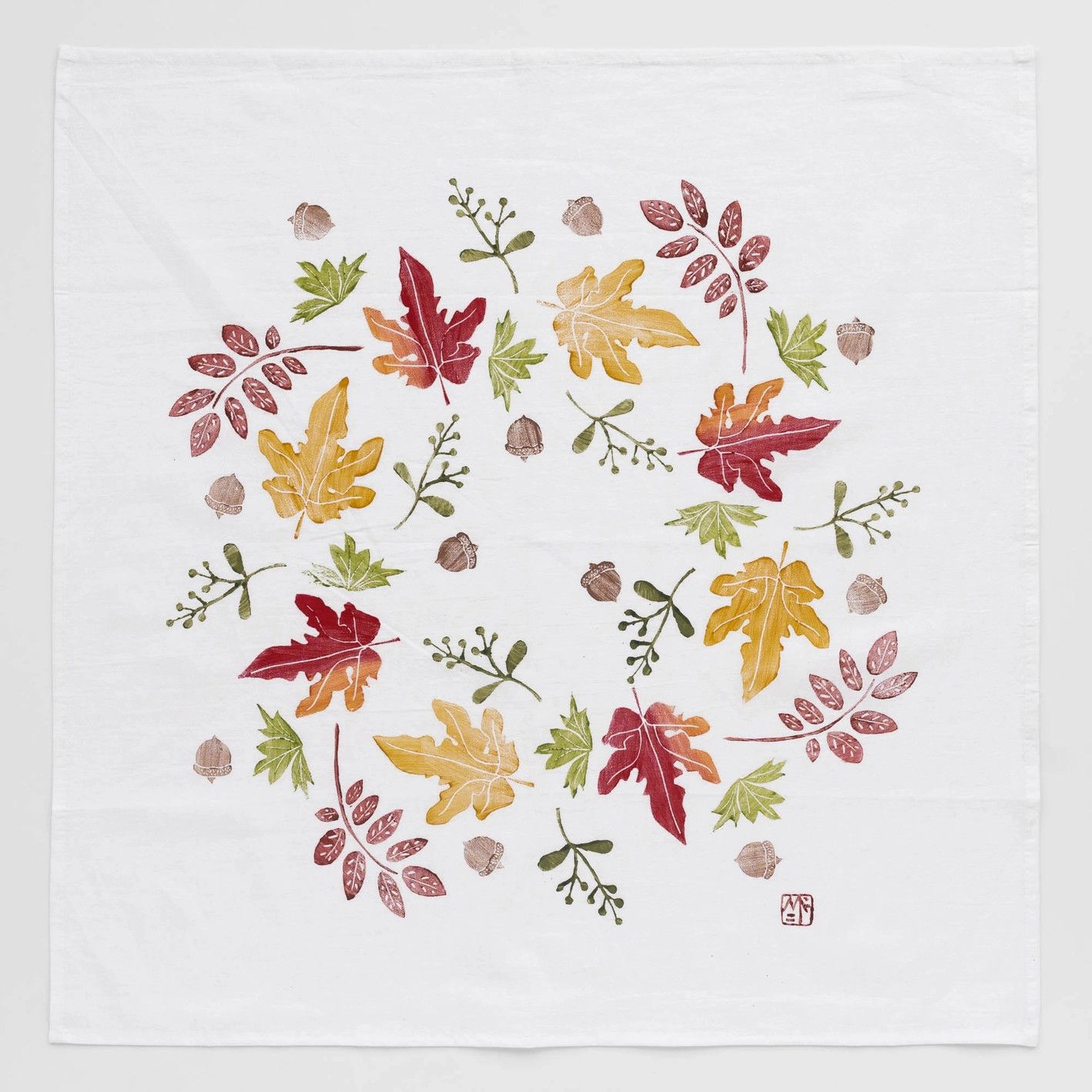 Pretty Flours Tea Towel Autumn Leaves