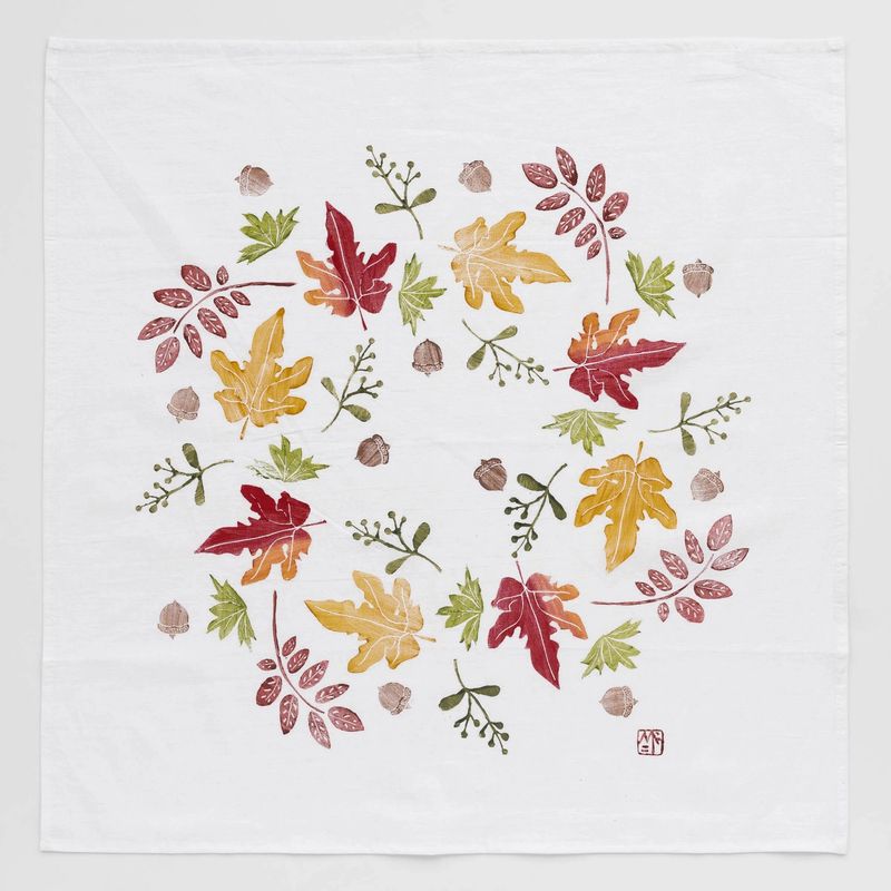 Pretty Flours Tea Towel Autumn Leaves