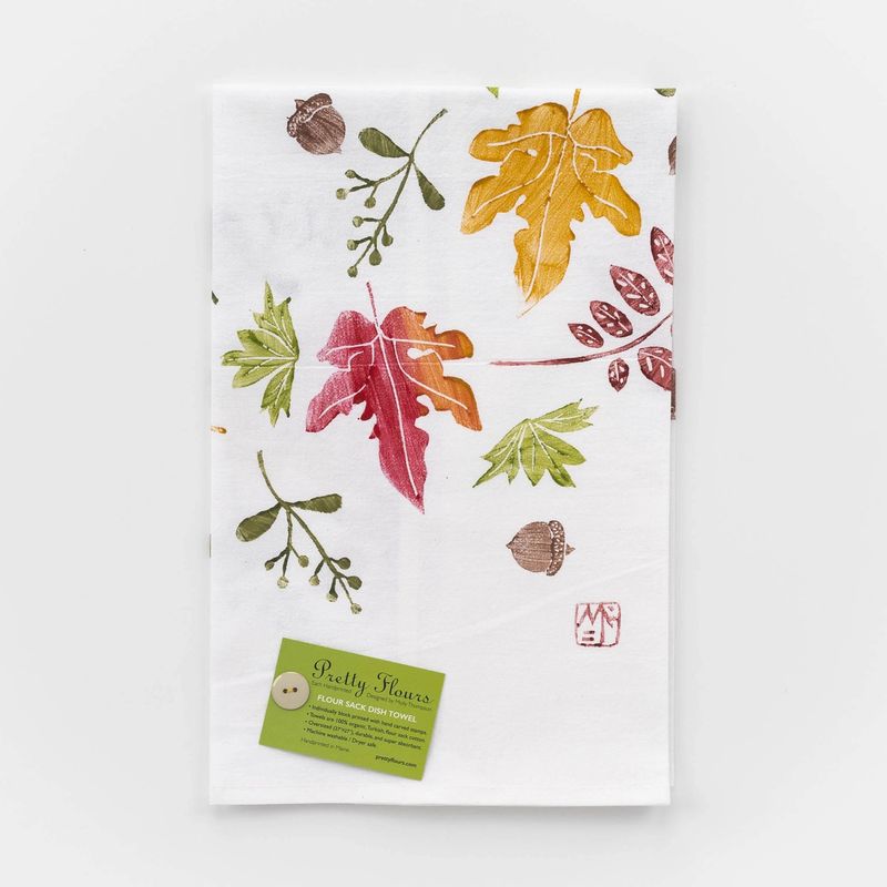 Pretty Flours Tea Towel Autumn Leaves