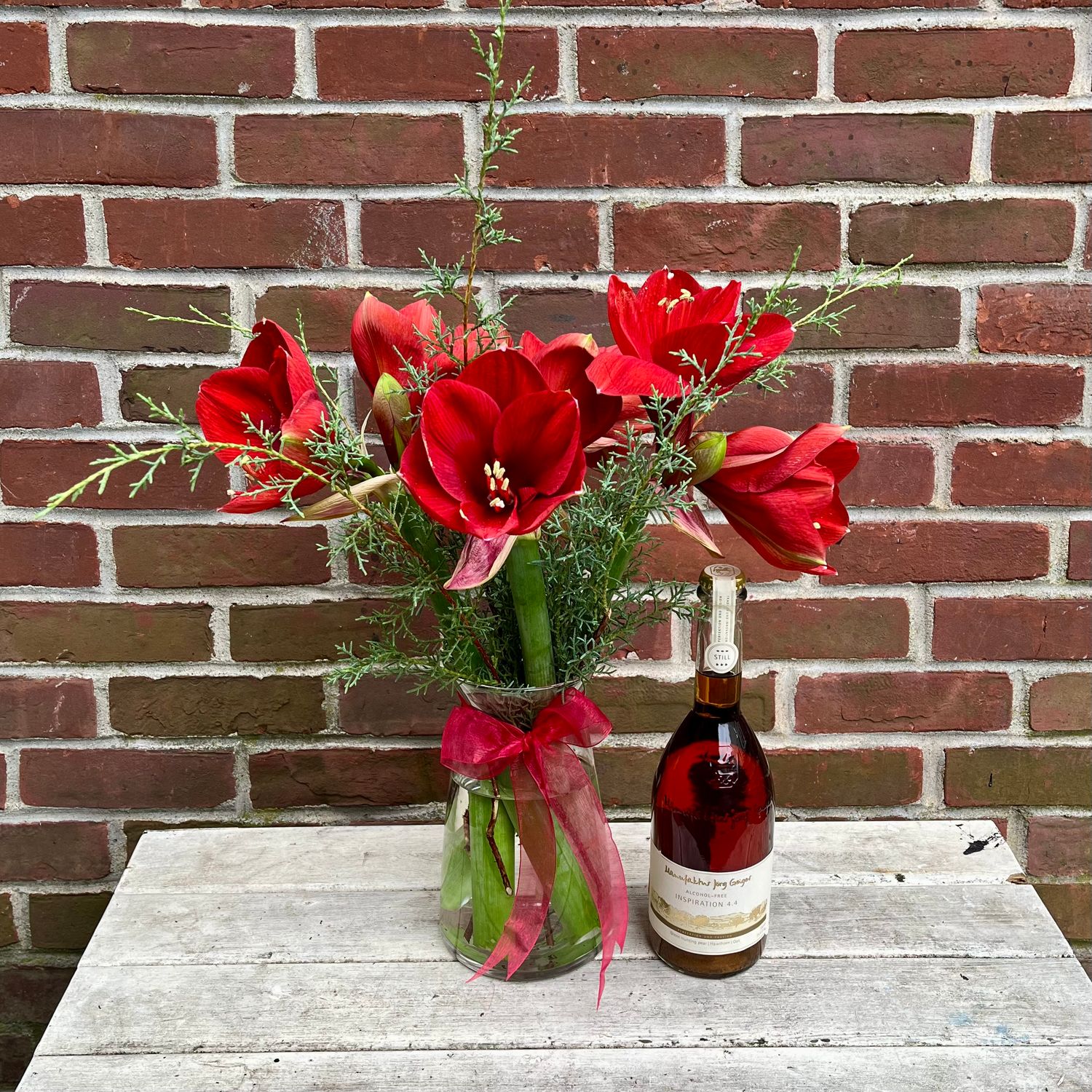 Amaryllis Vase, Color: Red