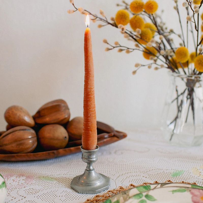 Beeswax Candle Taper Pair Veggies