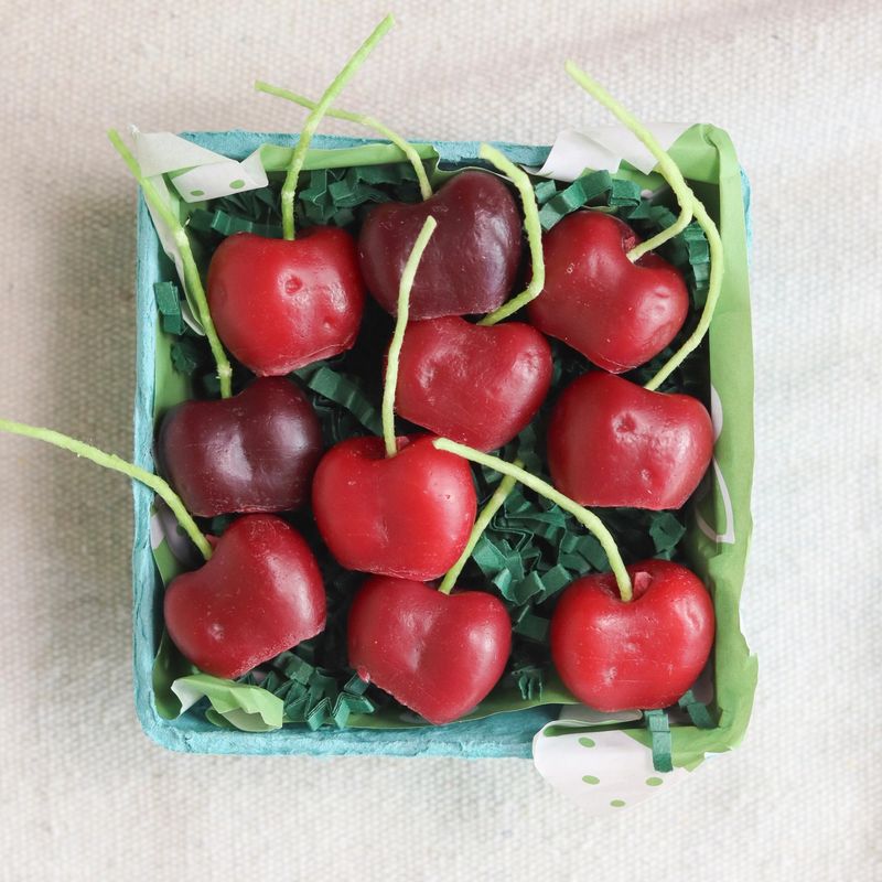 Dark Red Cherry Beeswax Birthday Candles