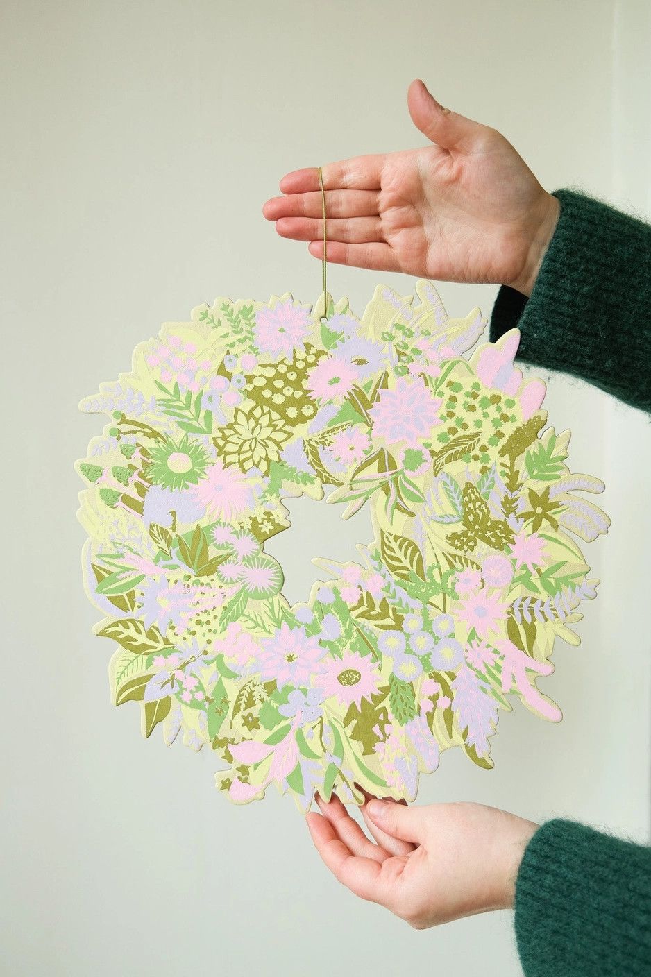 Cotton Board Wreath Spring Flowers