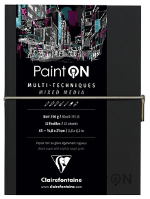 PAINT ON NEGO COSIDO PAPEL NEGRO MULTITÉCNICAS 250 G A5