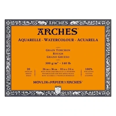 Bloc Arches 20 Hojas 26x36cm 300Gr 100% Algodon Grano Grueso