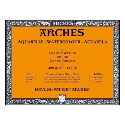 Bloc Arches 20 Hojas 23x31cm 300Gr 100% Algodon Grano Grueso