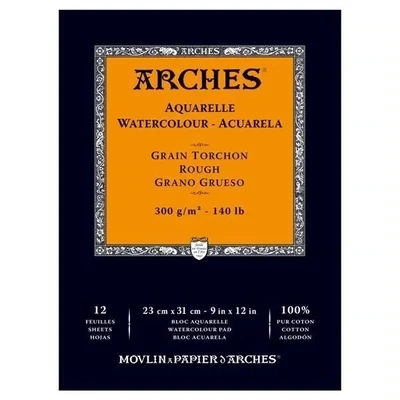 Bloc Arches 12 Hojas 23x31cm 300Gr 100% Algodon Grano Grueso