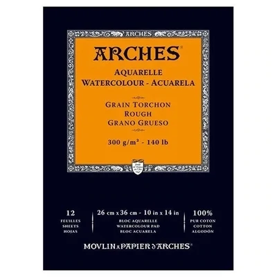 Bloc Arches 12 Hojas 26X36cm 300Gr 100% Algodon Grano Grueso