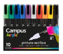 Pack 10 rotuladores acrílicos campus