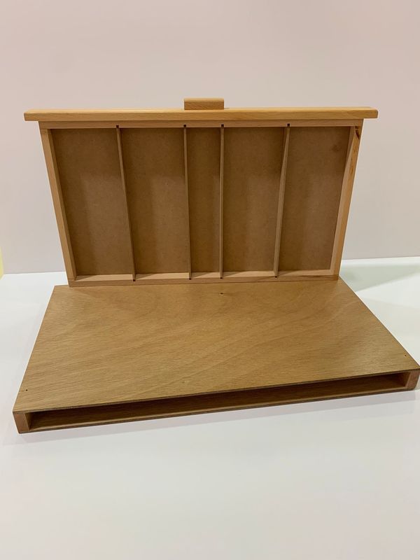 CAJA DE MADERA PARA PINTURA Y PINCELES 1 CAJON
