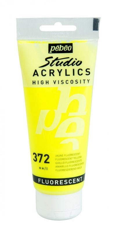ACRILICO FINO STUDIO 100 ML AMARILLO FLUORESCENTE Nº372