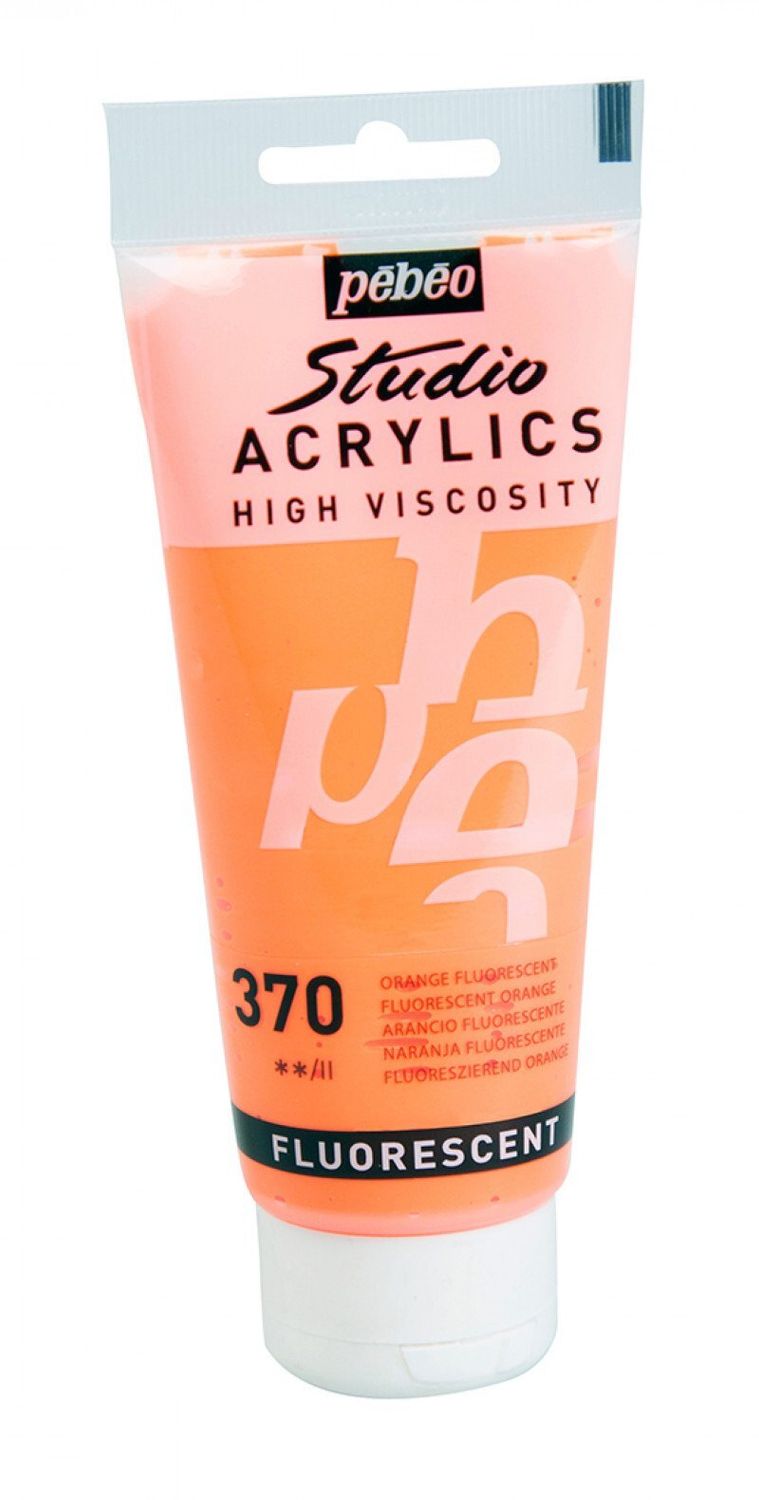 ACRILICO FINO STUDIO 100 ML NARANJA FLUORESCENTE Nº370