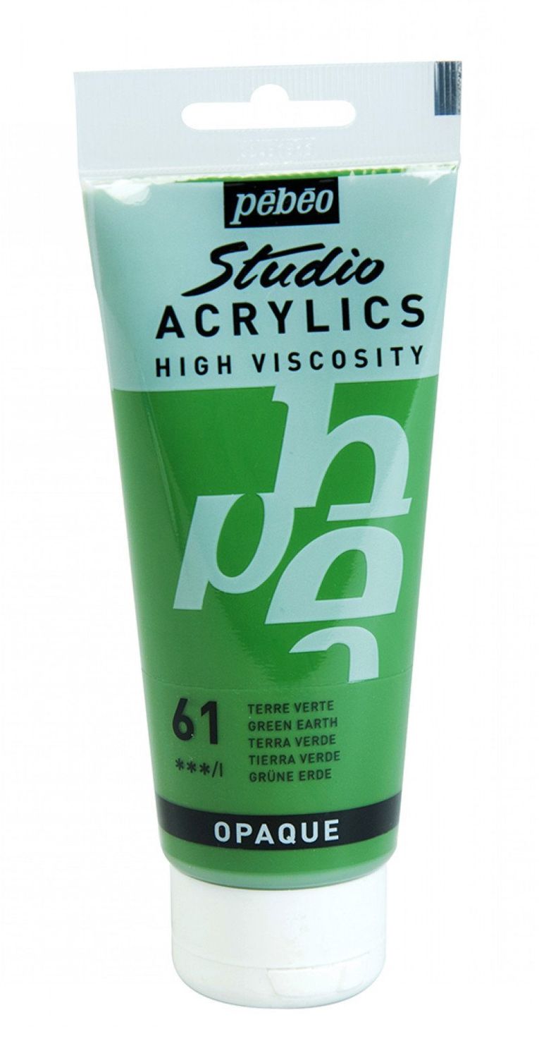 ACRILICO FINO STUDIO 100 ML TIERRA VERDE Nº61