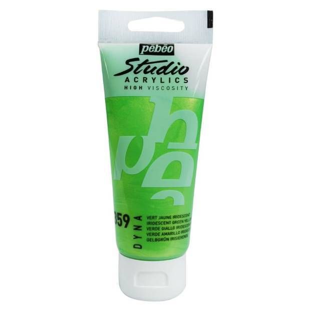 ACRILICO FINO STUDIO 100 ML VERDE AMARILLO IRIDISCENTE Nº359