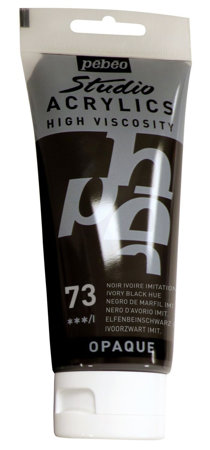 ACRILICO FINO STUDIO 100 ML NEGRO DE MARFIL IMIT. FR Nº73