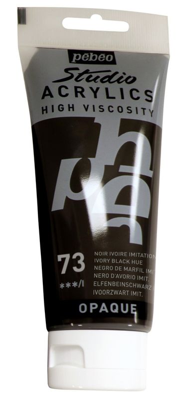 ACRILICO FINO STUDIO 100 ML NEGRO DE MARFIL IMIT. FR Nº73