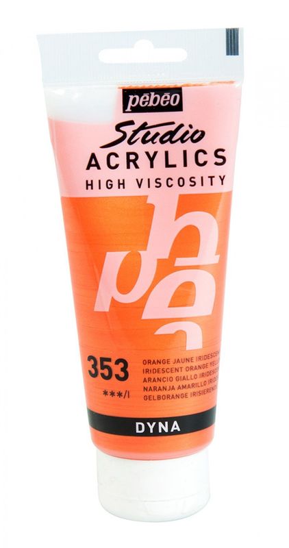 ACRILICO FINO STUDIO 100 ML NARANJA AMARILLO IRIDISCENTE Nº353