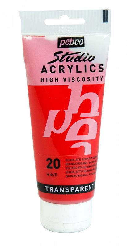 ACRILICO FINO STUDIO 100 ML ESCARLATA QUINACRIDONA Nº20