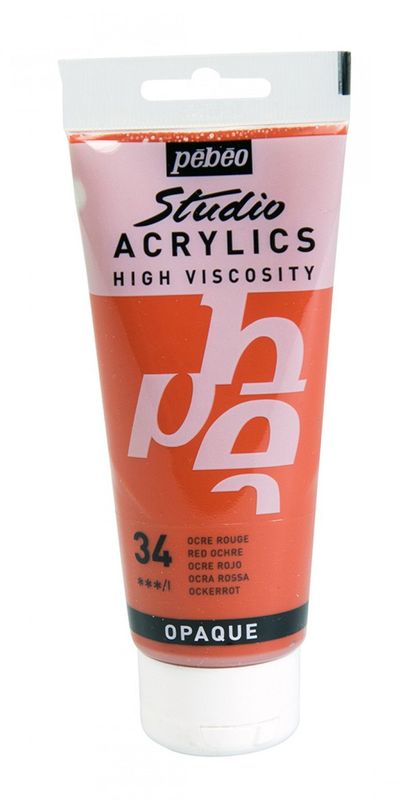 ACRILICO FINO STUDIO 100 ML OCRE ROJO Nº34