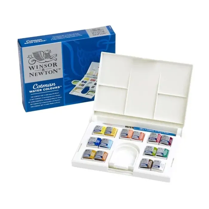 Caja acuarela cotman 14 medias pastillas