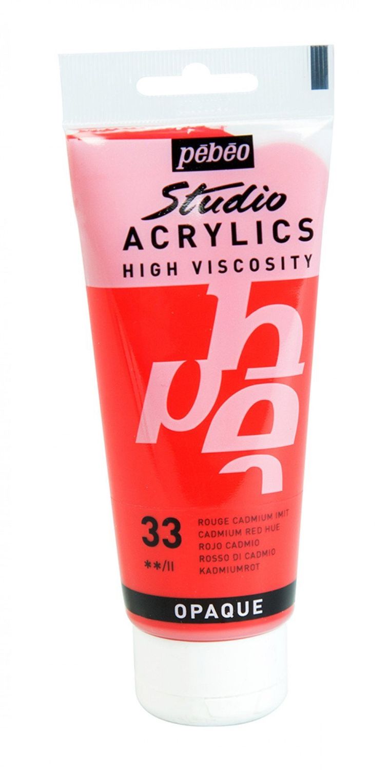 ACRILICO FINO STUDIO 100 ML ROJO CADMIO IMITACION Nº33