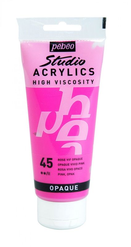 ACRILICO FINO STUDIO 100 ML ROSA VIVO OPACO Nº45