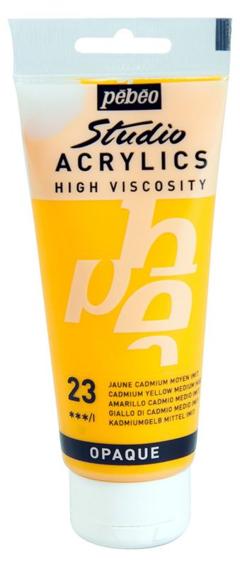 ACRILICO FINO STUDIO 100 ML AMARILLO CADMIO MEDIO IMITACION Nº23