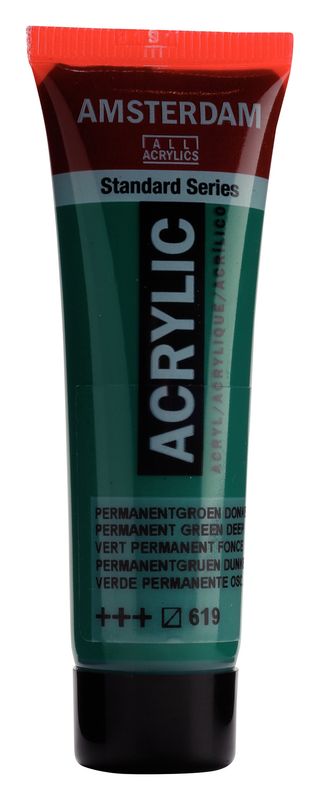 Amsterdam Tubo 120 ml Verde Permanente Oscuro 619 Amsterdam Tubo 120 ml Verde Permanente Oscuro 619