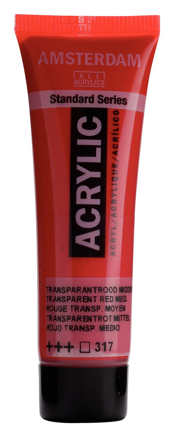 Amsterdam Tubo 120 ml Rojo Transparente Medio 317