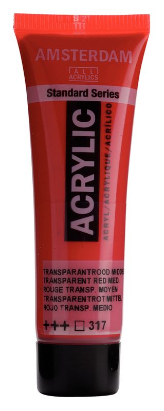 Amsterdam Tubo 120 ml Rojo Transparente Medio 317 Amsterdam Tubo 120 ml Rojo Transparente Medio 317