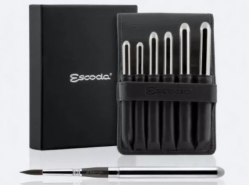 Estuche Petaca de tela con 6 Pinceles Set Ultimo Estuche Petaca de tela con 6 Pinceles Set Ultimo