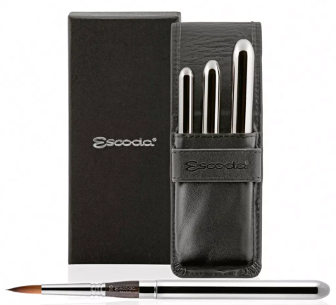 Estuche Petaca de tela con 3 Pinceles Set Prado Estuche Petaca de tela con 3 Pinceles Set Prado