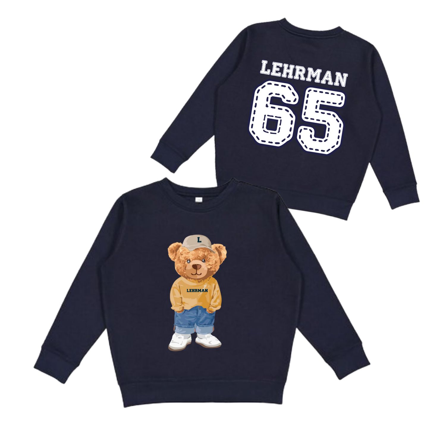 Bear Stitch Navy Crewneck Sweatshirt