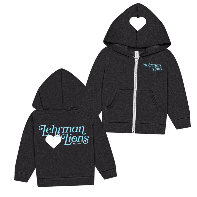 Lehrman Hearts Dark Grey Zip-Up Sweatshirt