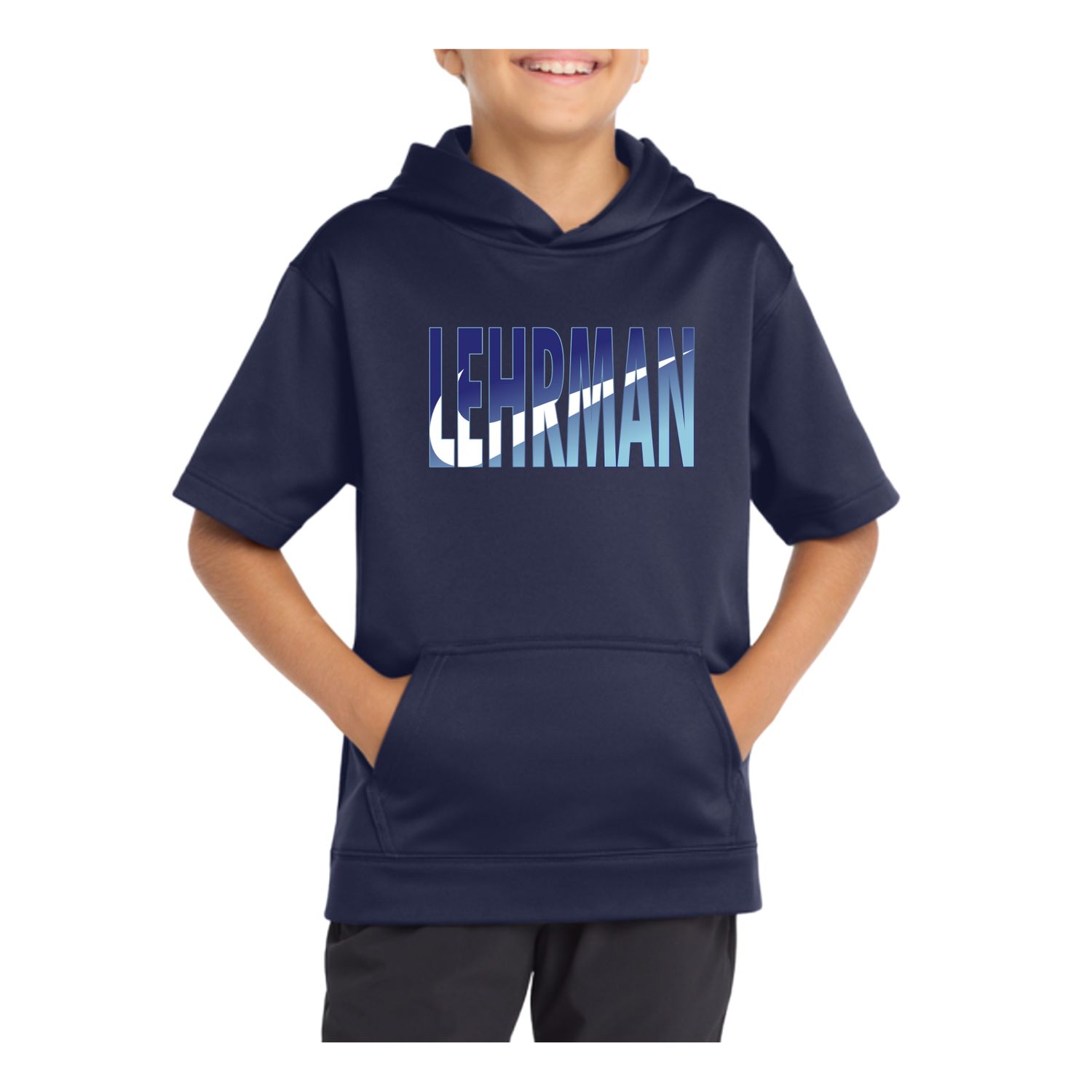 Swoosh Sport-Tek Short Sleeve Hooded Pullover