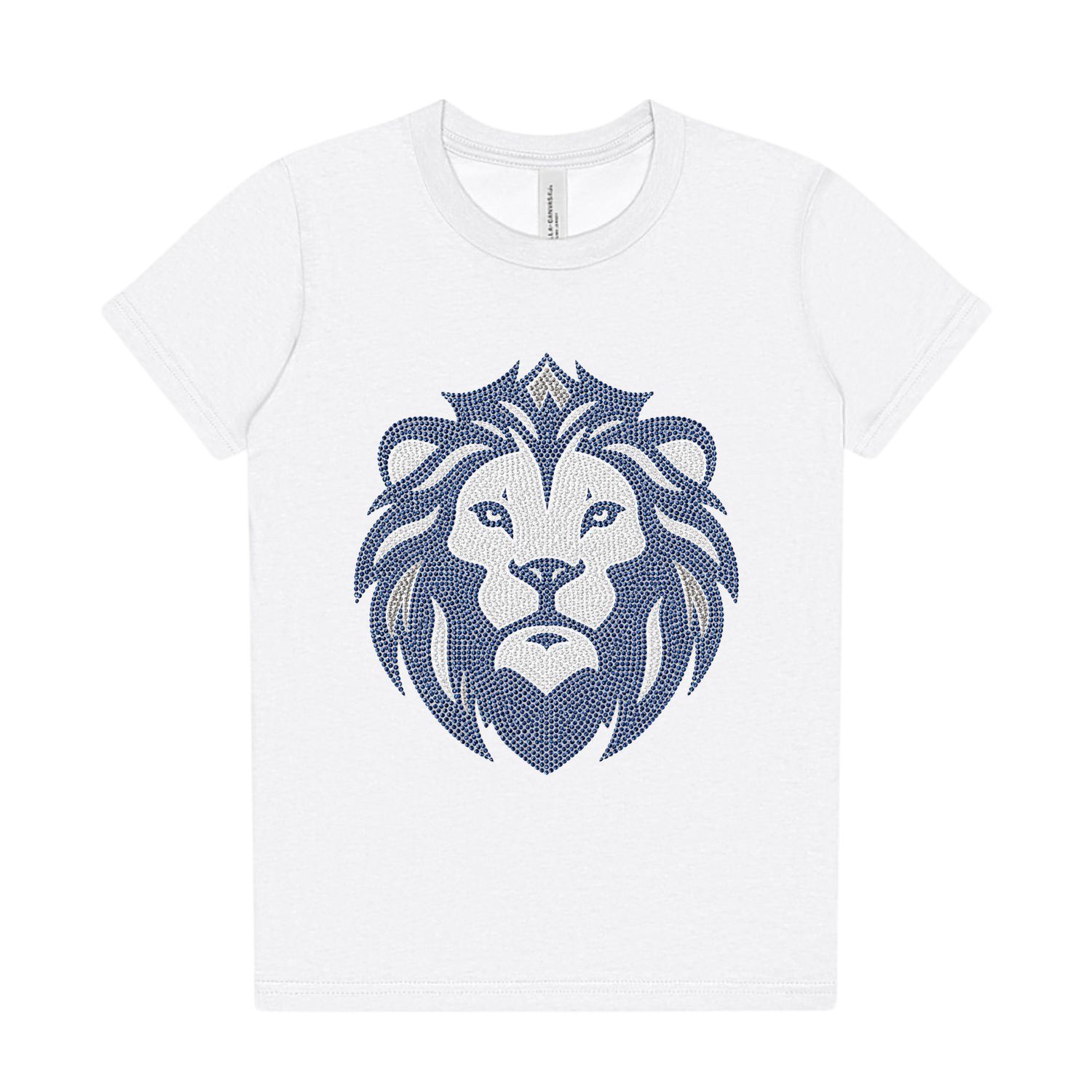 Lion Bling Rhinestone White T-Shirt
