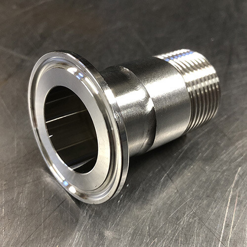 RVS koppelstuk BSP buitendraad - Tri-clamp (DIN11851)