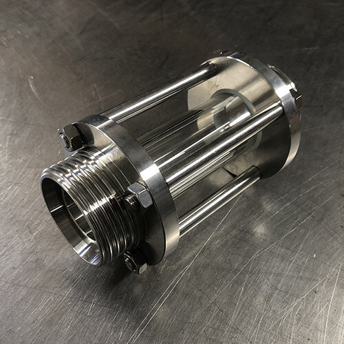 RVS koppelstuk Leidingkijkglas Draad - Draad (DIN11851)