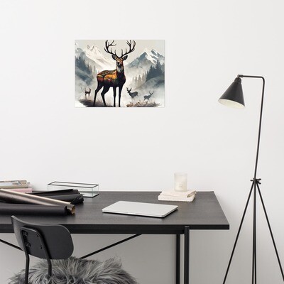Modern Art Theme Deer Poster | Size 24&quot; x 18&quot;